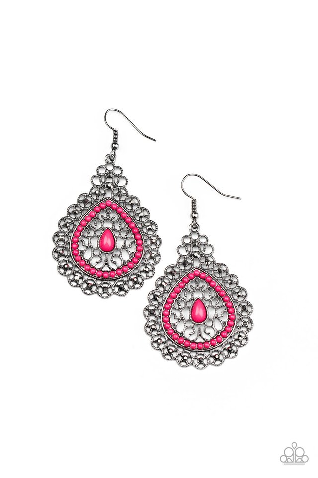 Carnival Courtesan - Pink - Paparazzi Earring Image