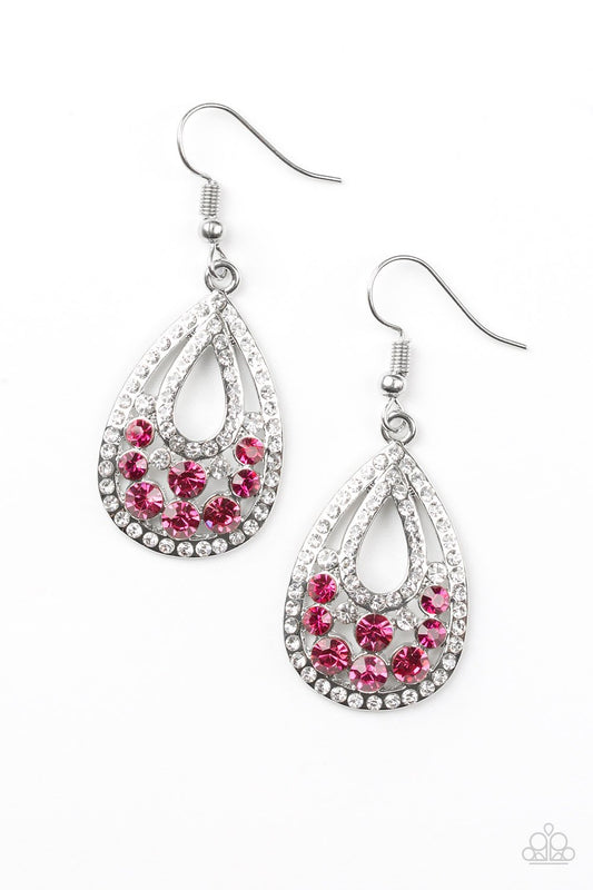 Paparazzi Earring ~ Sparkling Stardom - Pink