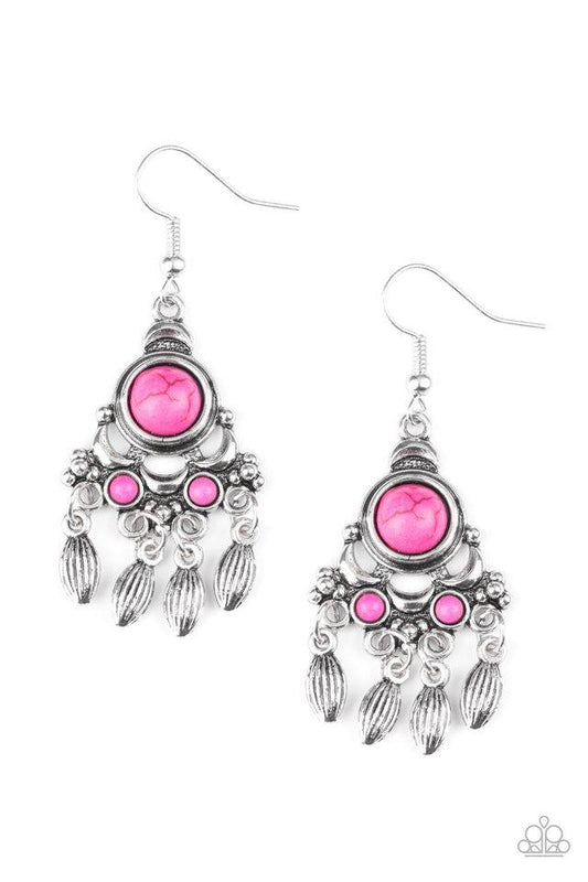 Paparazzi Earring ~ No Place Like HOMESTEAD - Pink