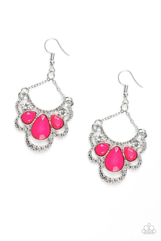 Paparazzi Earring ~ Caribbean Royalty - Pink