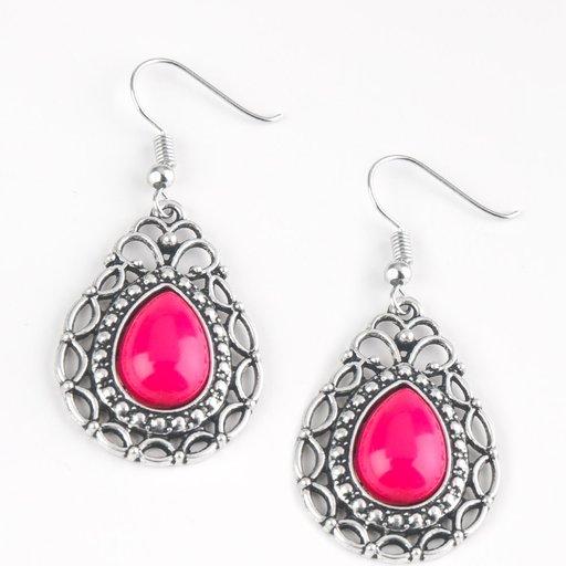 Paparazzi Earring ~ Flirty Finesse - Pink