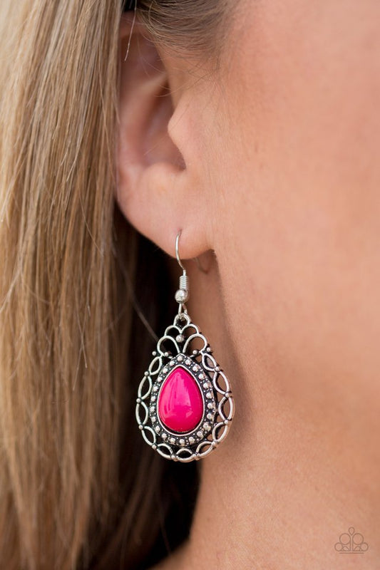 Flirty Finesse - Pink - Paparazzi Earring Image