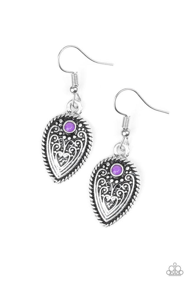 Paparazzi Earring ~ Distance PASTURE - Purple