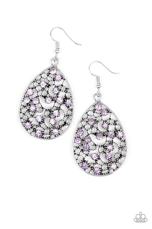 Paparazzi Earring ~ Dazzling Dew - Purple