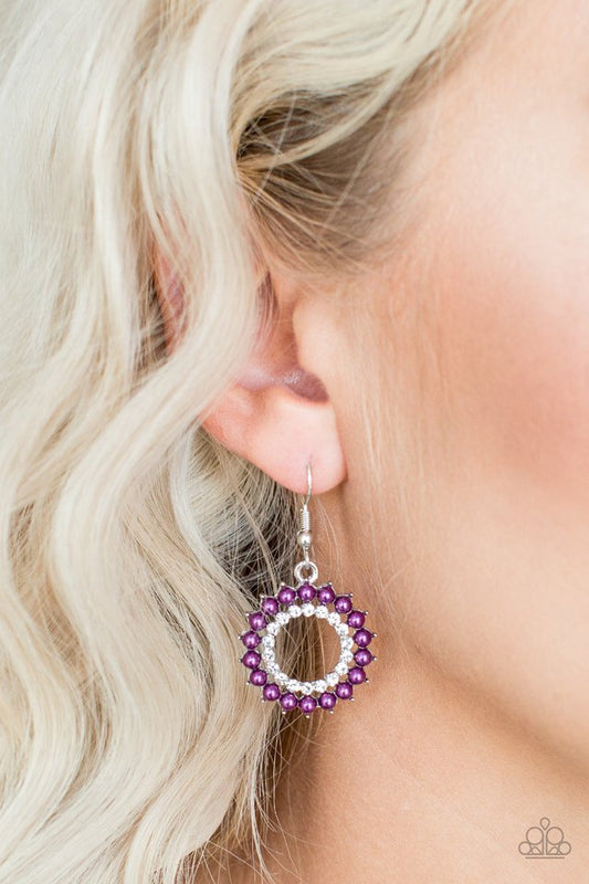 Wreathed In Radiance - Purple - Paparazzi Earring Image