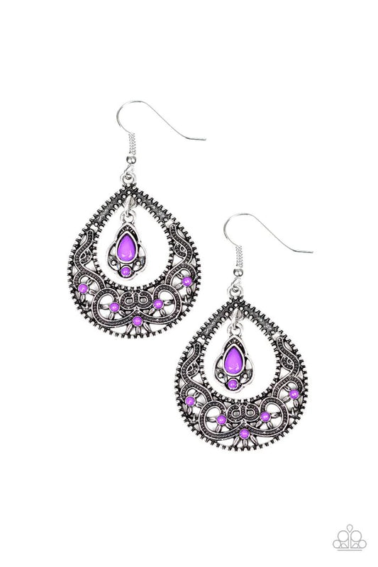 Paparazzi Earring ~ All-Girl Glow - Purple