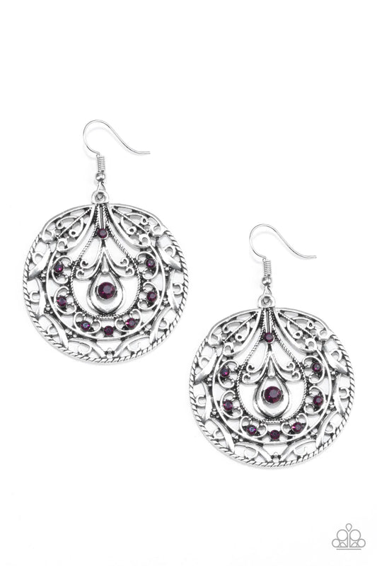 Paparazzi Earring ~ Choose To Sparkle - Purple