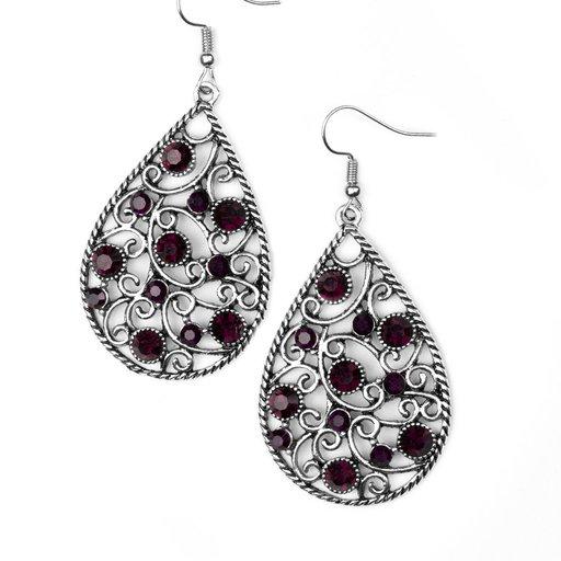 Paparazzi Earring ~ Certainly Courtier - Purple