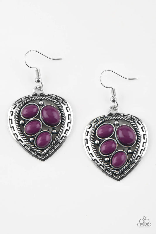 Paparazzi Earring ~ Wild Heart Wonder - Purple