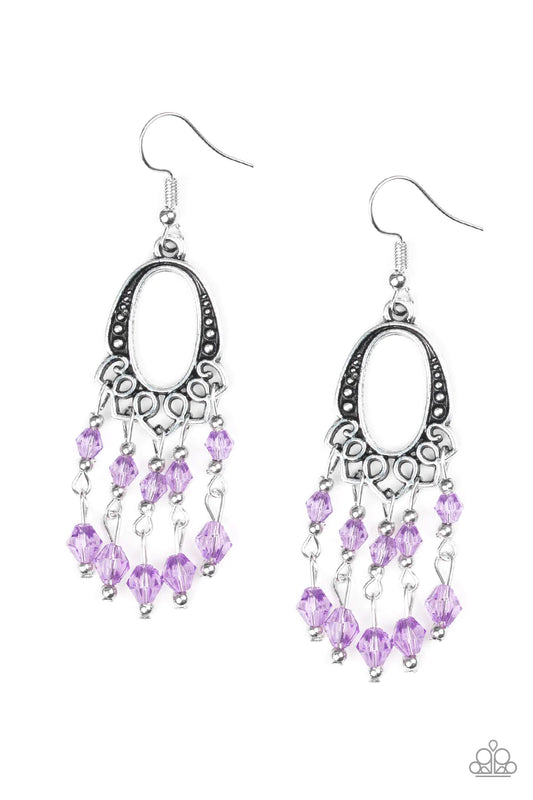 Paparazzi Earring ~ Not The Only Fish In The Sea - Purple