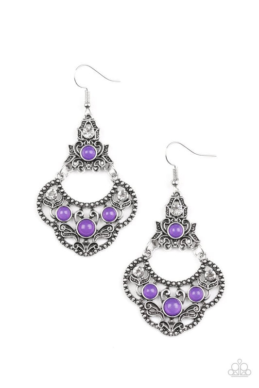 Garden State Glow - Purple - Paparazzi Earrings Image