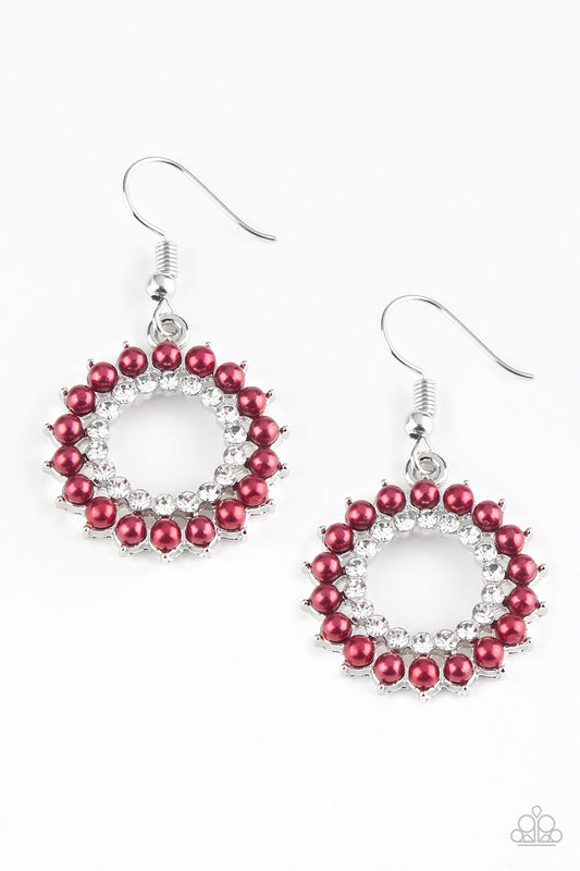 Paparazzi Earring ~ Wreathed in Radiance - Red