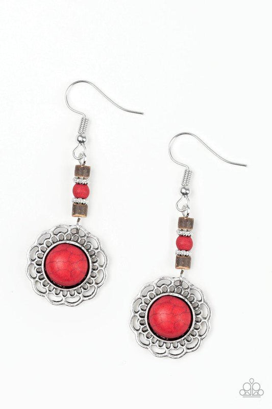 Paparazzi Earring ~ Desert Bliss - Red