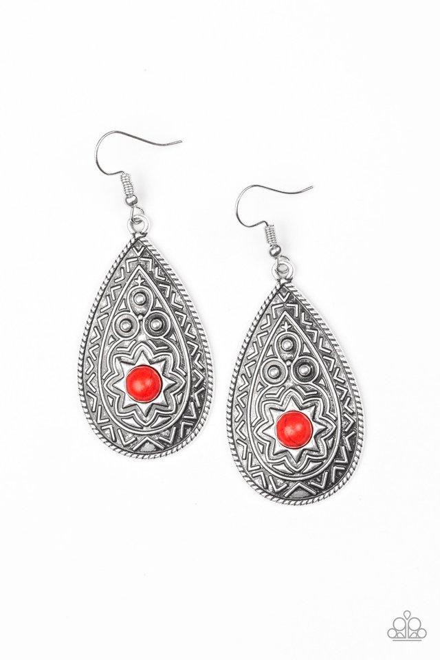 Paparazzi Earring ~ Summer Sol - Red