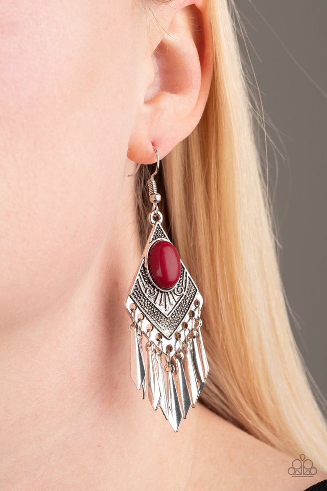 Mostly Monte-ZUMBA - Red - Paparazzi Earring Image