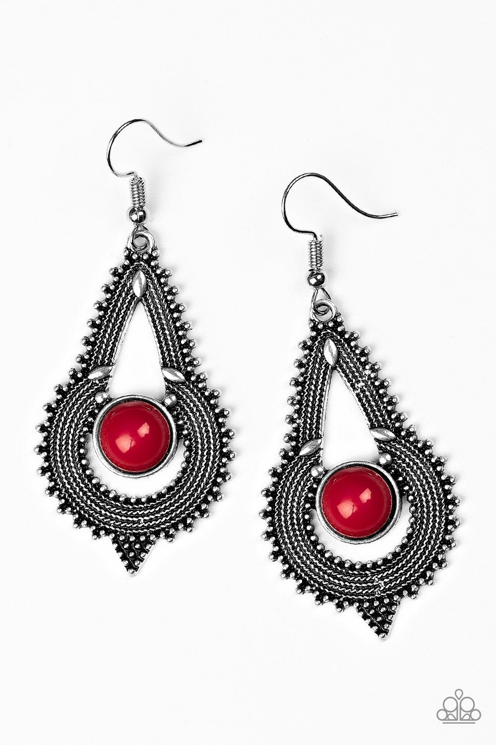 Paparazzi Earring ~ Zoomin Zumba - Red