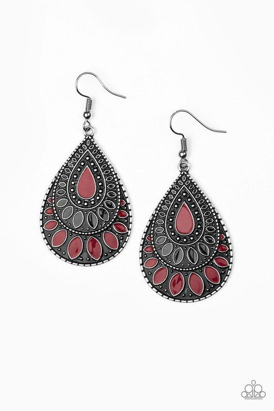 Paparazzi Earring ~ Westside Wildside - Red