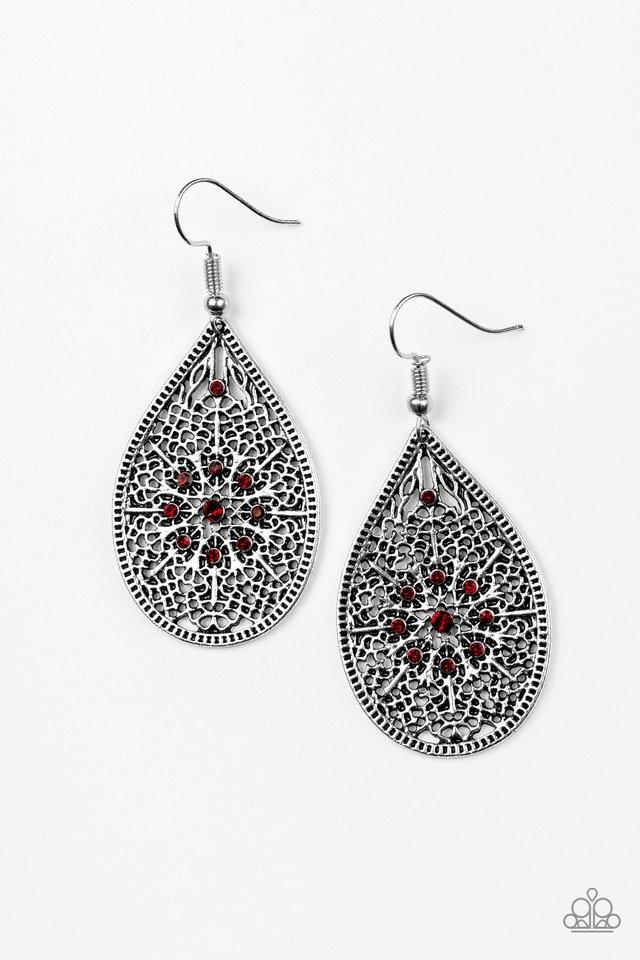Paparazzi Earring ~ Dinner Party Posh - Red