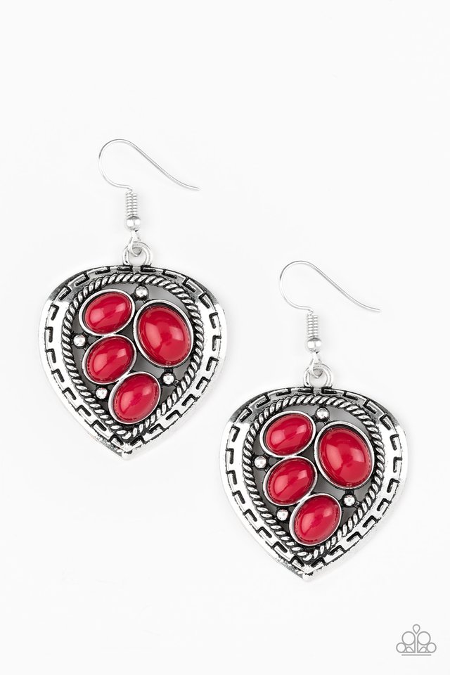 Wild Heart Wonder - Red - Paparazzi Earring Image