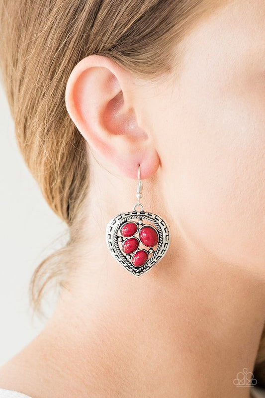 Wild Heart Wonder - Red - Paparazzi Earring Image