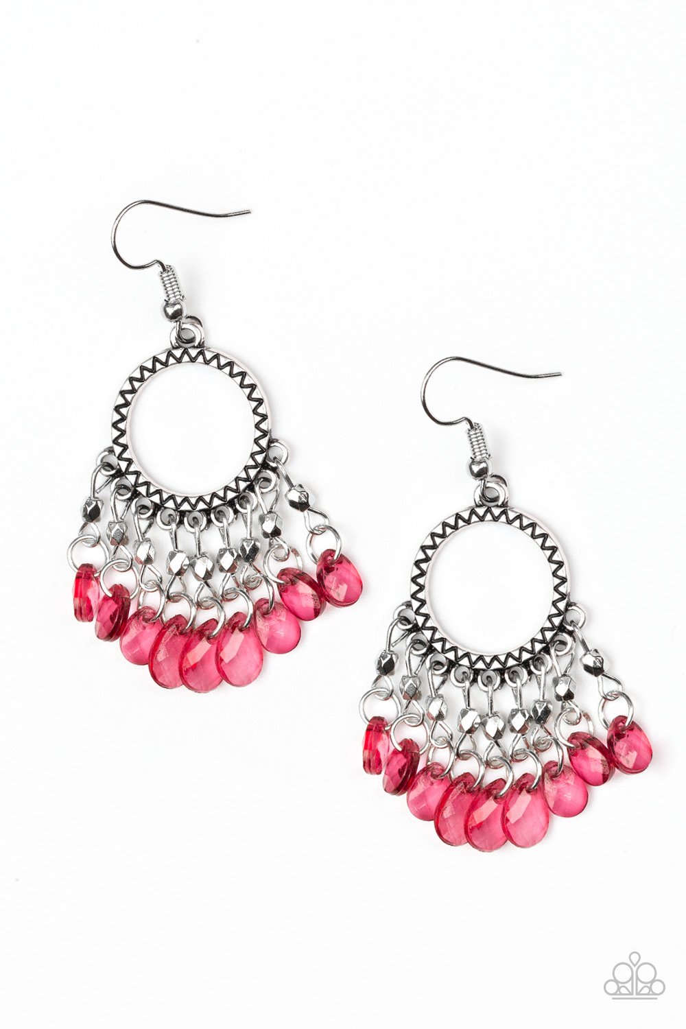 Paparazzi Earring ~ Paradise Palace - Red