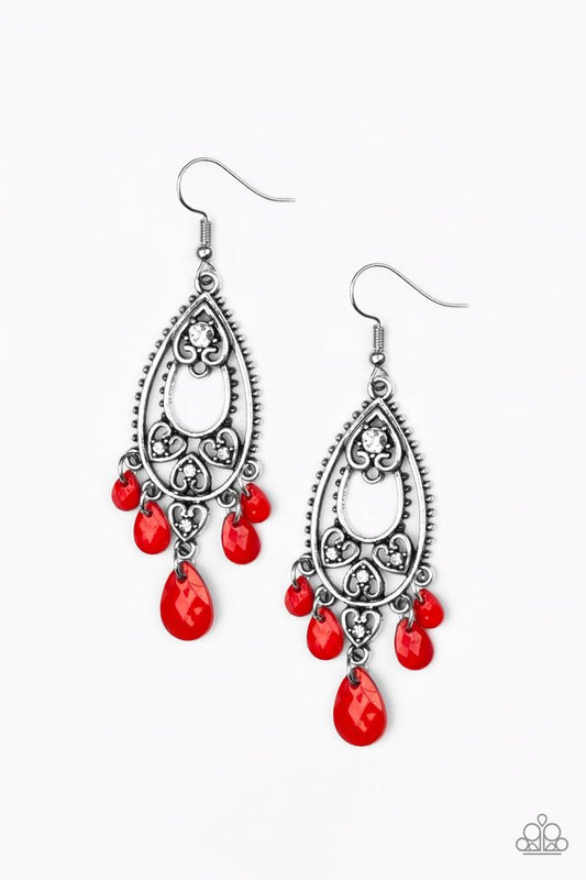 Fashion Flirt - Red - Paparazzi Earring Image