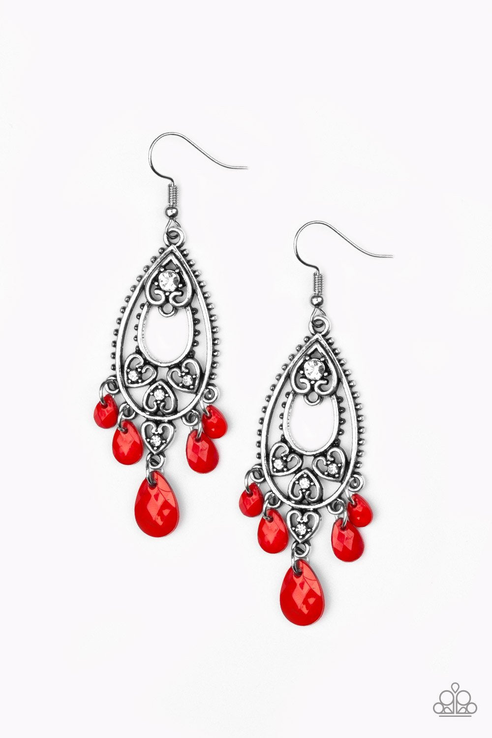 Paparazzi Earring ~ Fashion Flirt - Red