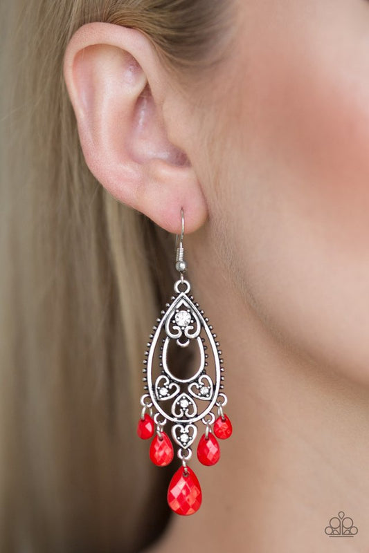 Fashion Flirt - Red - Paparazzi Earring Image