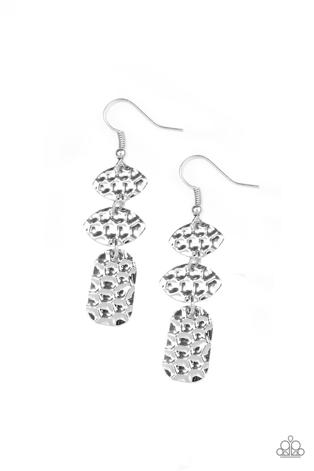 Paparazzi Earring ~ Nine to HIVE - Silver