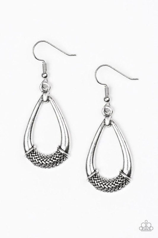 Paparazzi Earring ~ Trending Texture - Silver