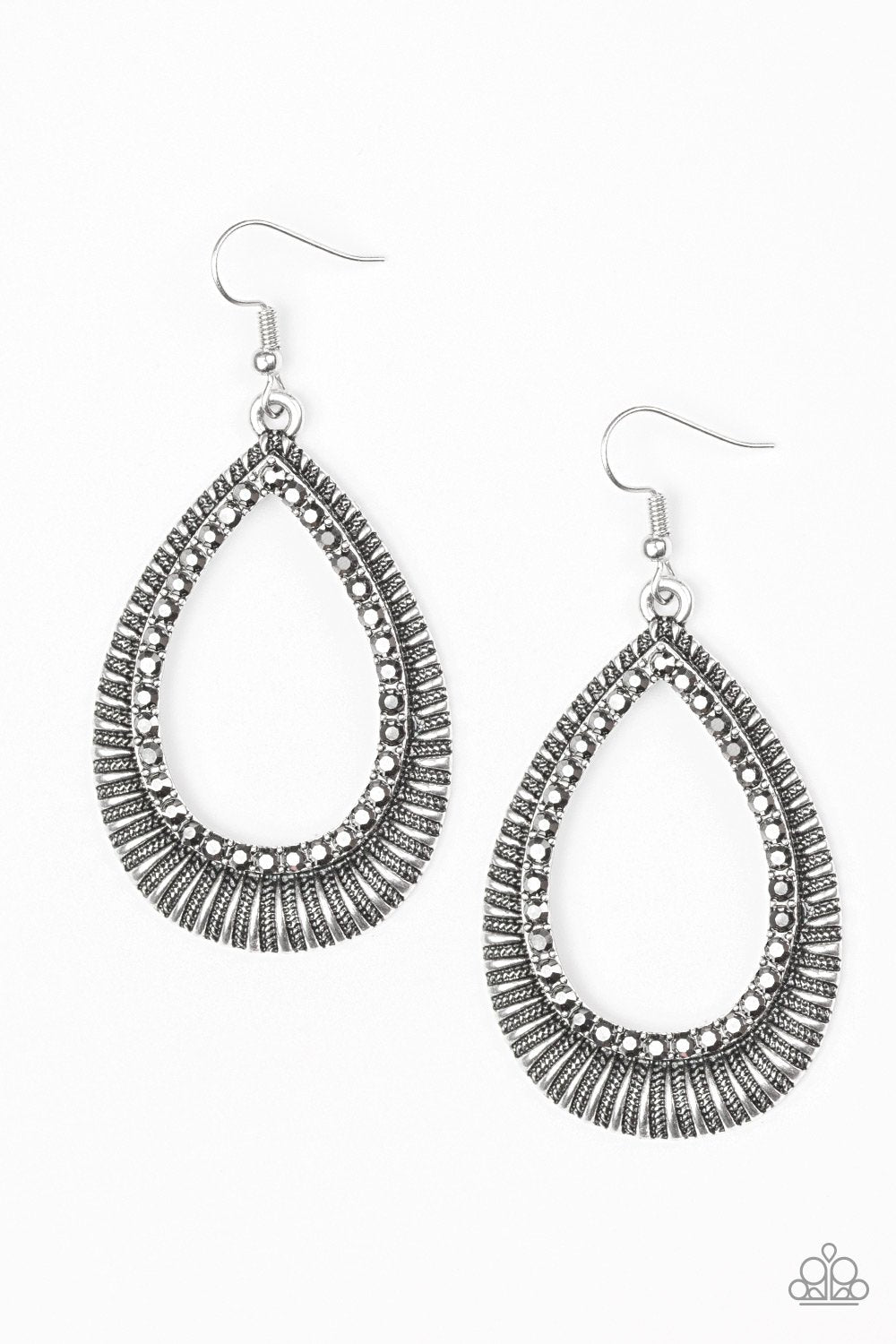 Paparazzi Earring ~ Right As REIGN - Silver