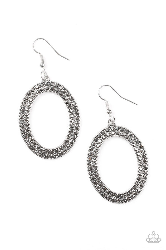 Paparazzi Earring ~ Go Down In Glitter - Silver