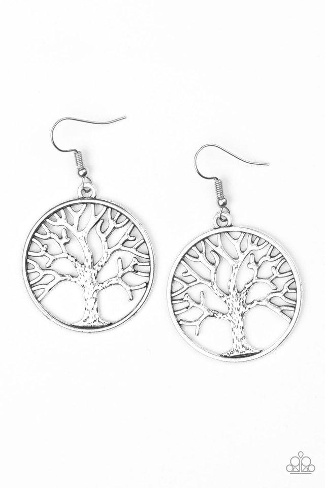 Paparazzi Earring ~ My TREEHOUSE Is Your TREEHOUSE - Silver