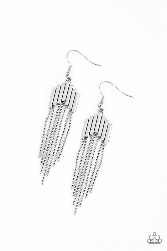 Paparazzi Earring ~ Radically Retro - Silver