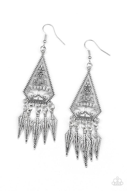 Paparazzi Earring ~ Me Oh MAYAN - Silver