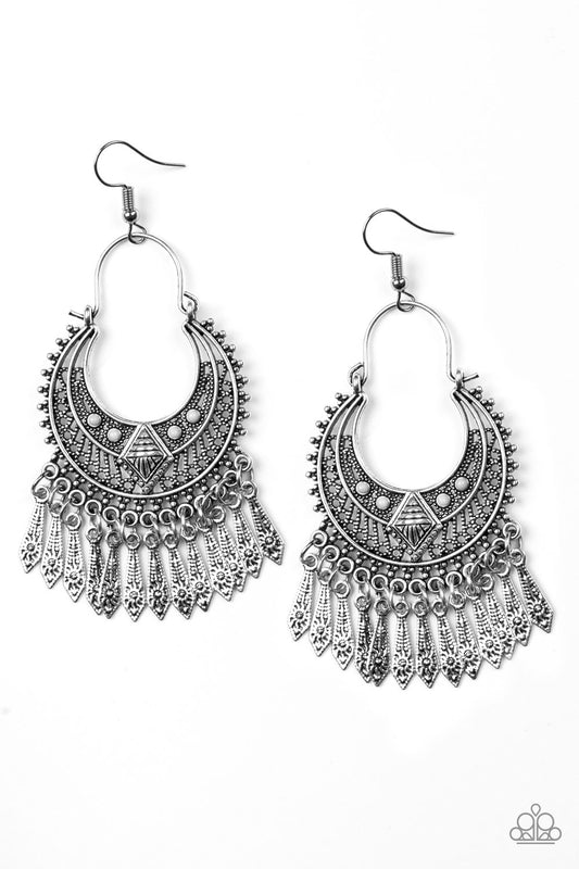 Paparazzi Earring ~ Walk On The Wildside - Silver