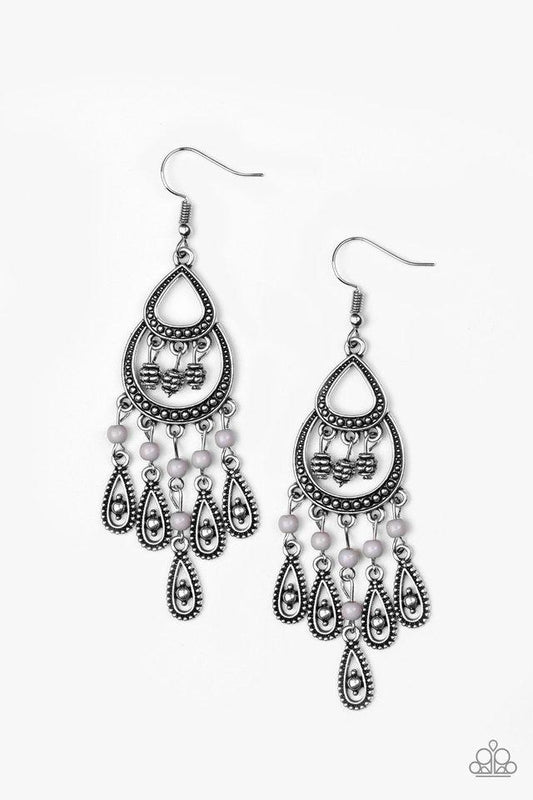 Paparazzi Earring ~ Eastern Excursion - Silver