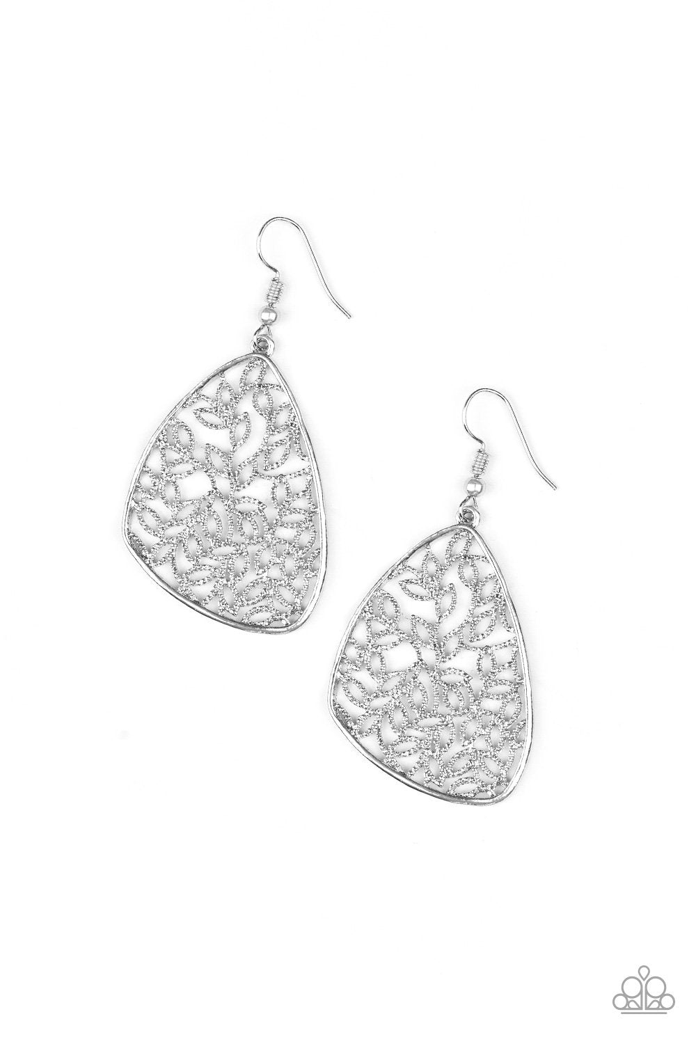 Paparazzi Earring ~ Time To LEAF - Silver