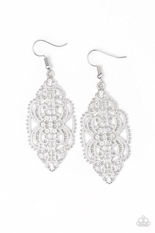 Paparazzi Earring ~ Ornately Ornate - Silver