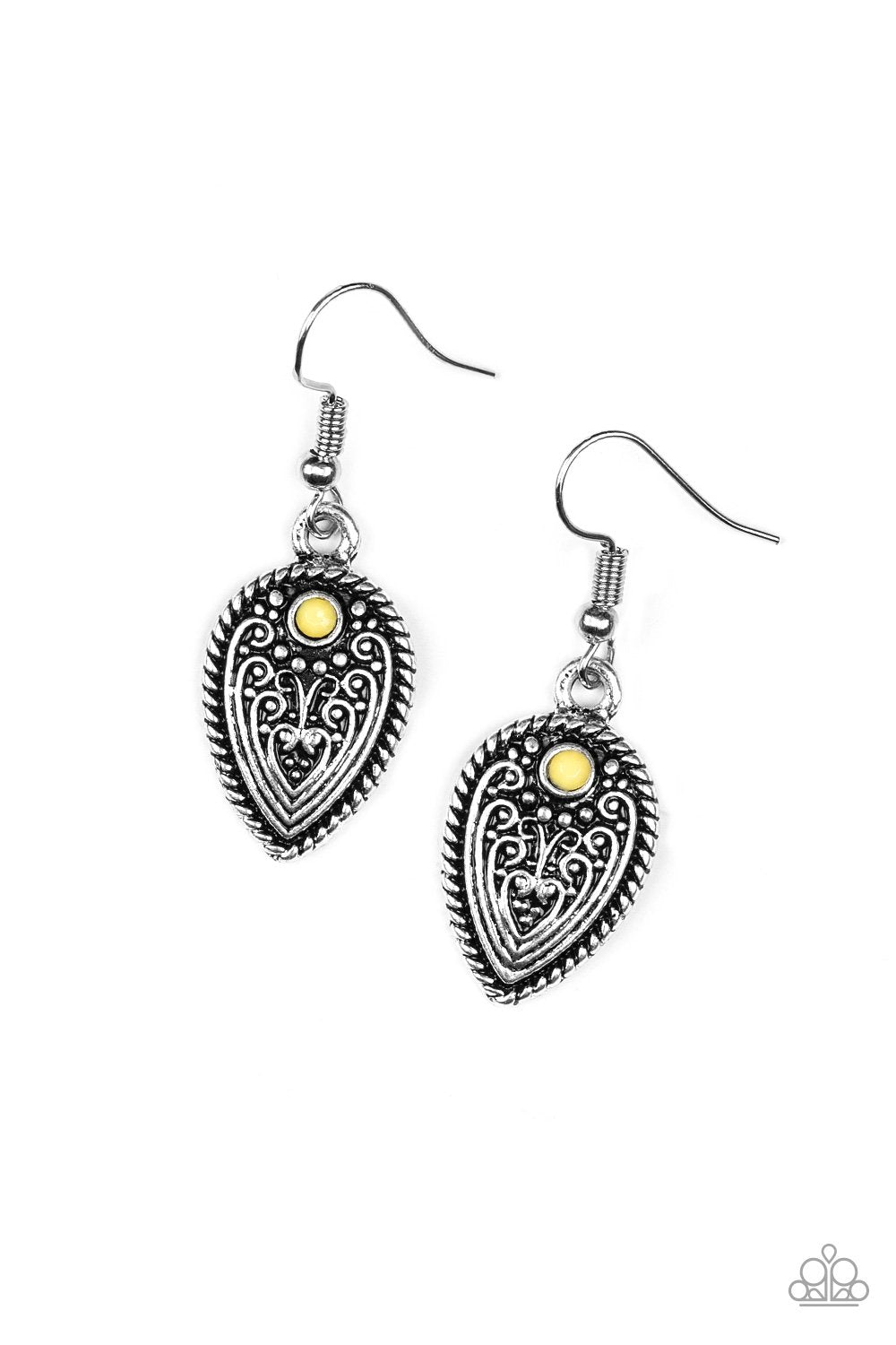 Paparazzi Earring ~ Distance PASTURE - Yellow