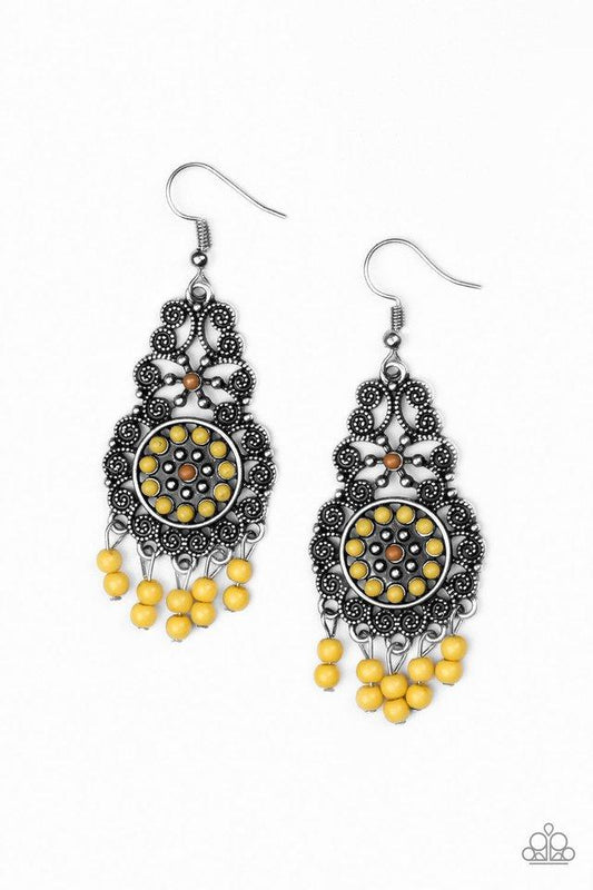 Paparazzi Earring ~ Courageously Congo - Yellow