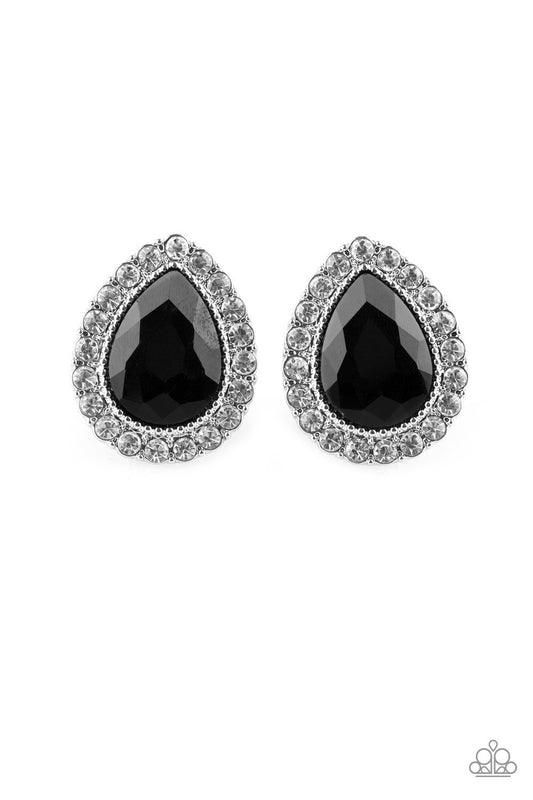 Paparazzi Earring ~ All HAUTE and Bothered - Black