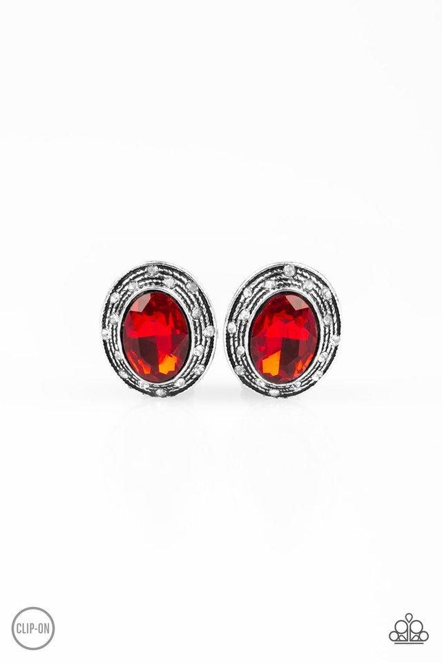 Paparazzi Earring ~ East Side Etiquette - Red