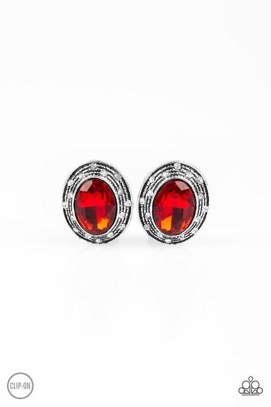 Paparazzi Earring ~ East Side Etiquette - Red