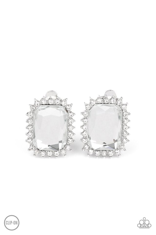 Insta Famous - White - Paparazzi Earring Image