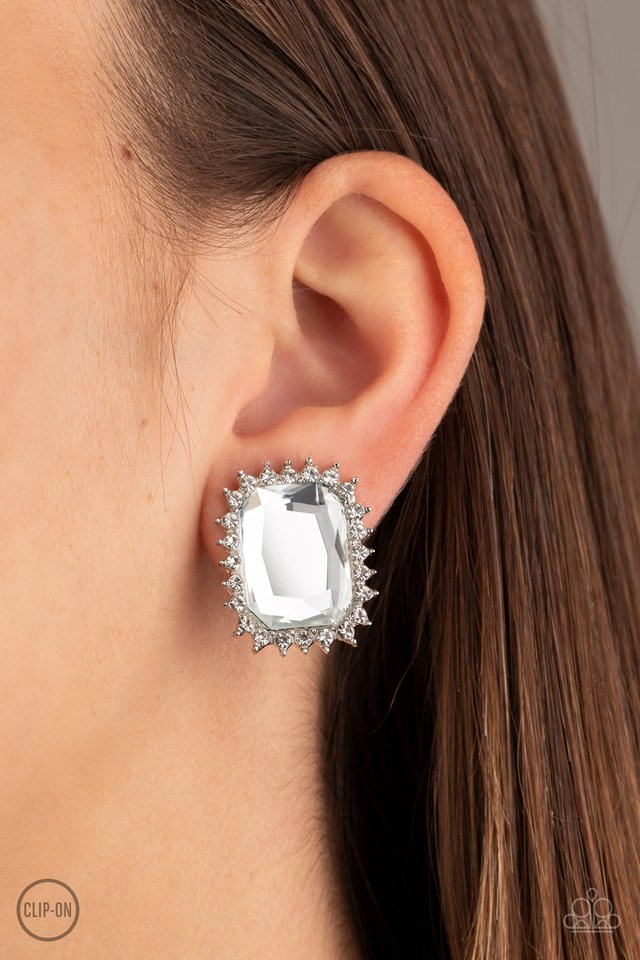 Insta Famous - White - Paparazzi Earring Image
