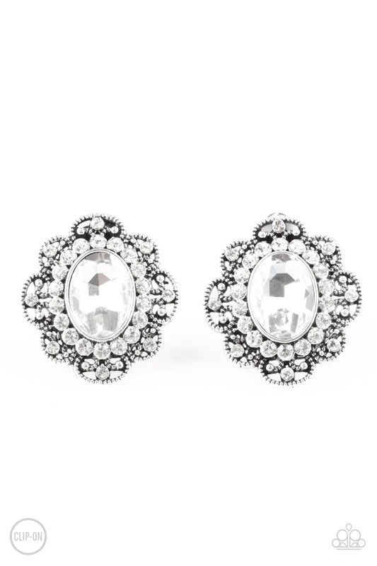 Paparazzi Earring ~ Dine and Dapper - White