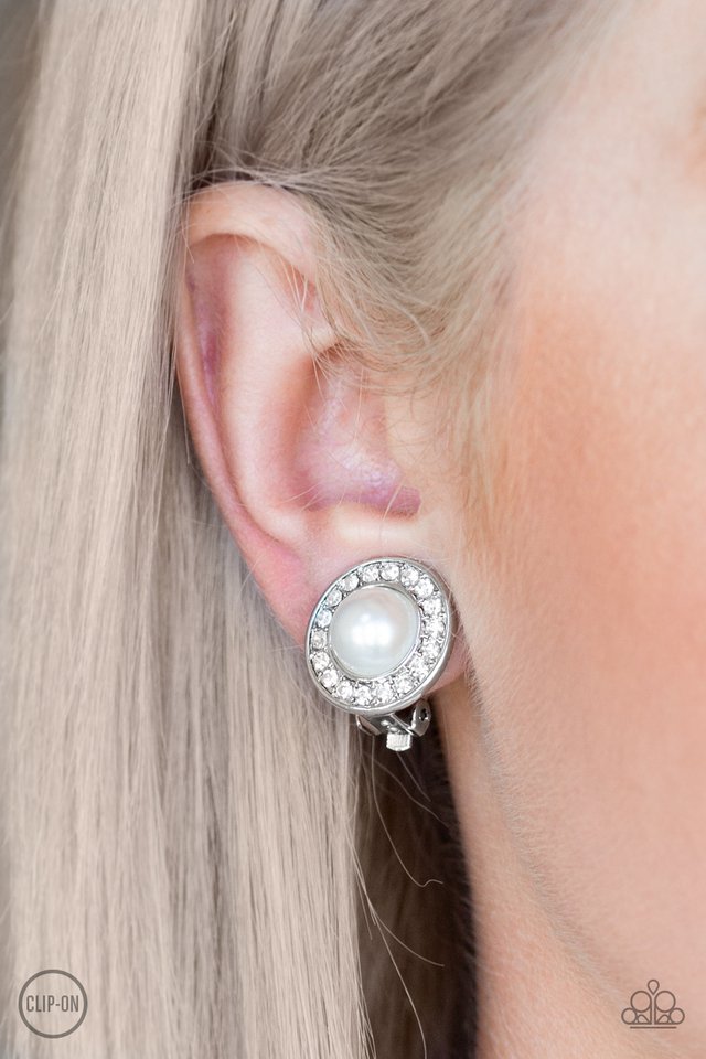 Definitely Dapper - White - Paparazzi Earring Image