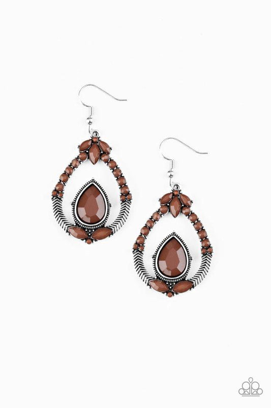 Paparazzi Earring ~ Vogue Voyager - Brown