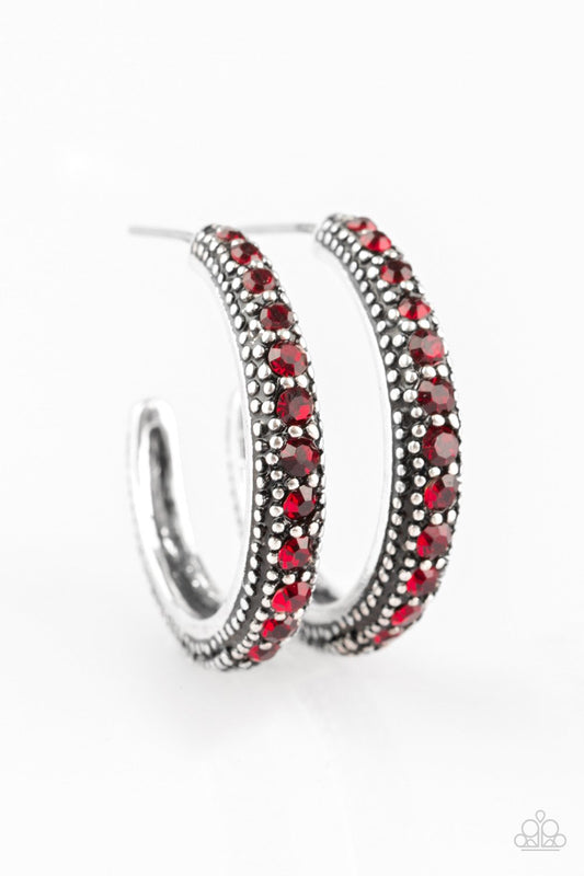 Paparazzi Earring ~ Twinkling Tinseltown - Red